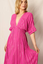 Striped Sequin Midi Dress
