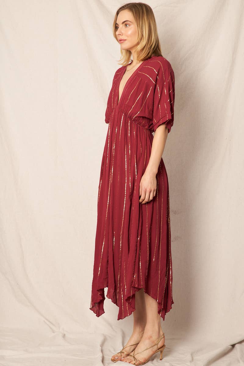Striped Sequin Midi Dress