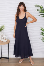 Full Length Linen Slip Dress