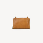 Pebbled Leather Crossbody Wallet - Camel