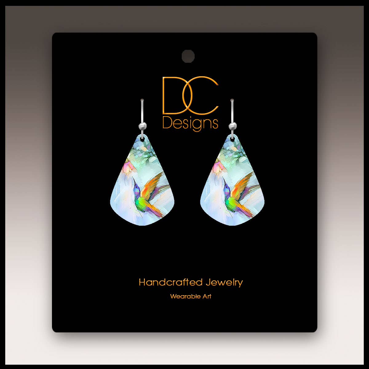 Hummingbird Fine Art Short Drop Handmade Earrings