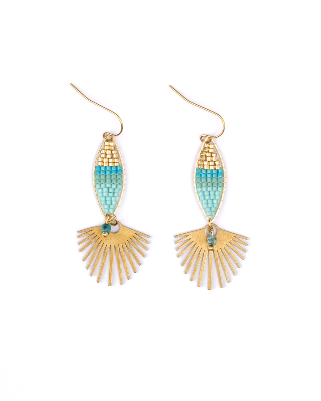 Beaded Handwoven Cotton Candy Dangle Earrings (Pink)