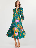 Floral Printed Ruffled Midi Dress