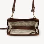Pebbled Leather Crossbody Wallet - Vintage