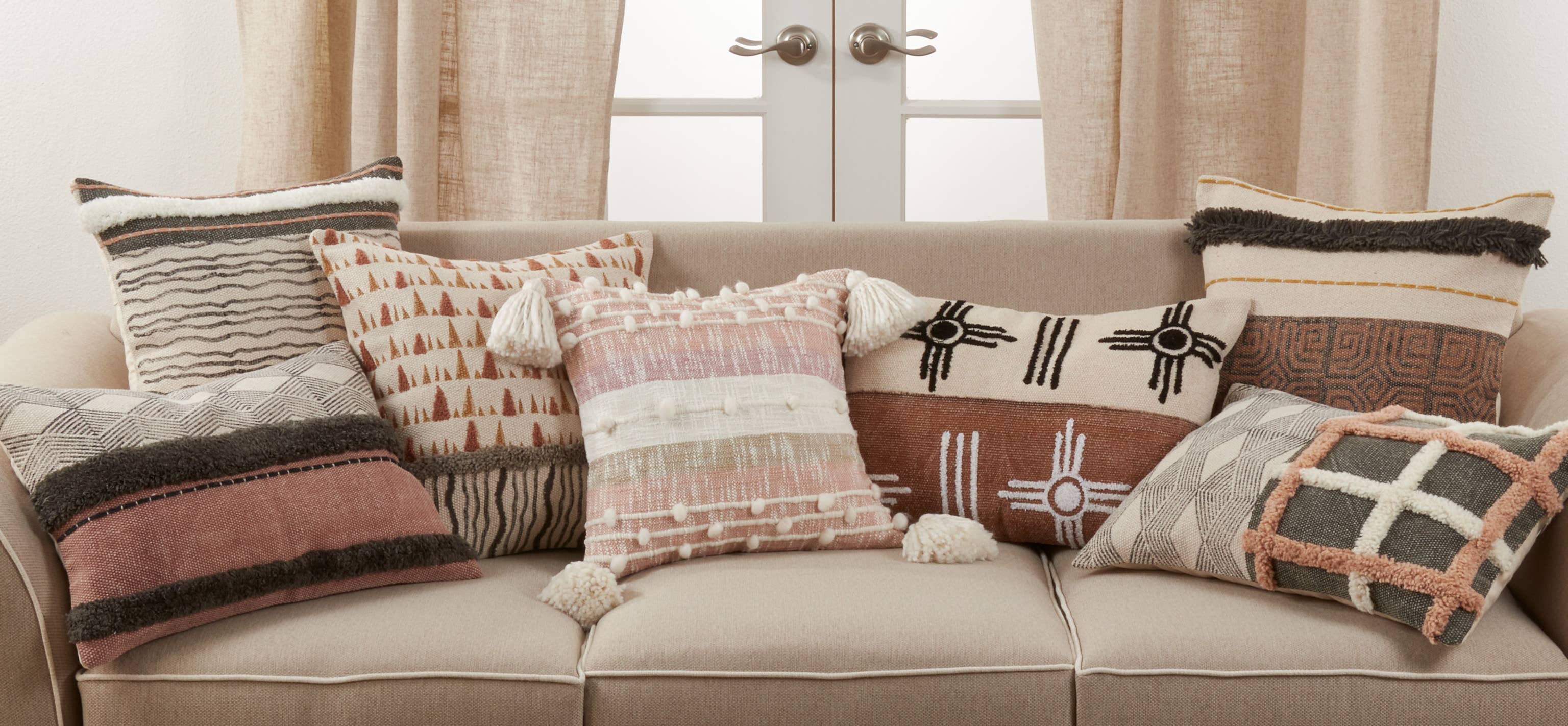 Two-Tone Design Throw Pillow
