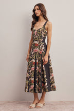 Floral Panel Midi Dress