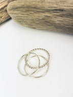 Textured Silver Stacking Rings