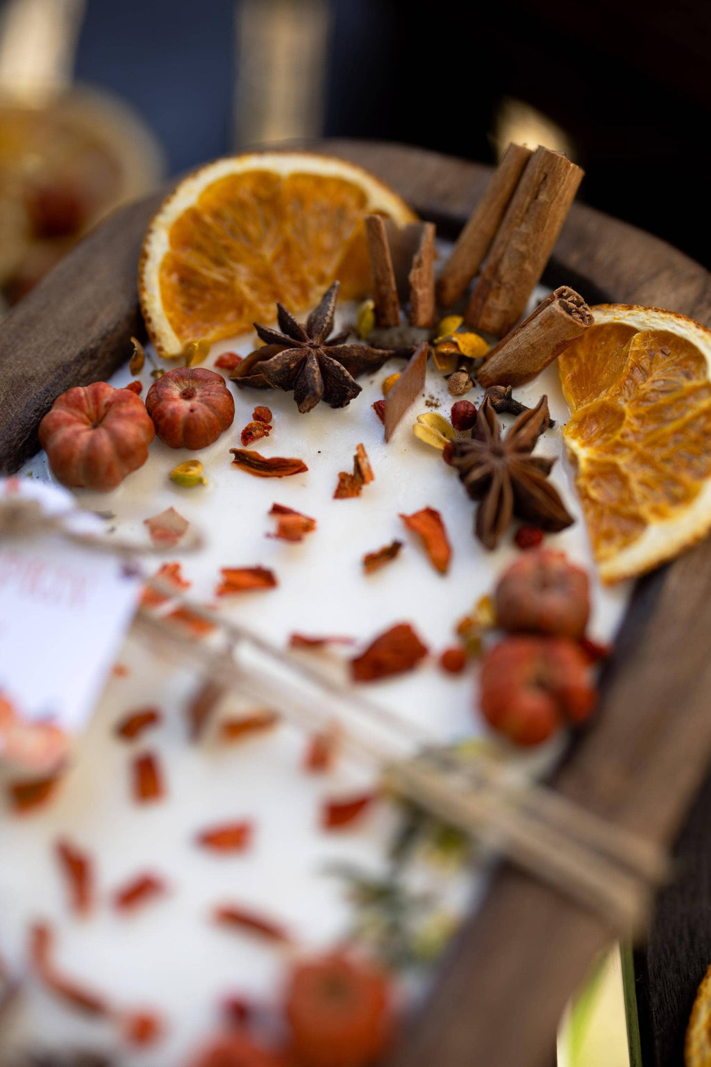 Large Wooden Bowl Fall Soy Candle