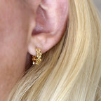 Flower Huggies Hoop Earrings