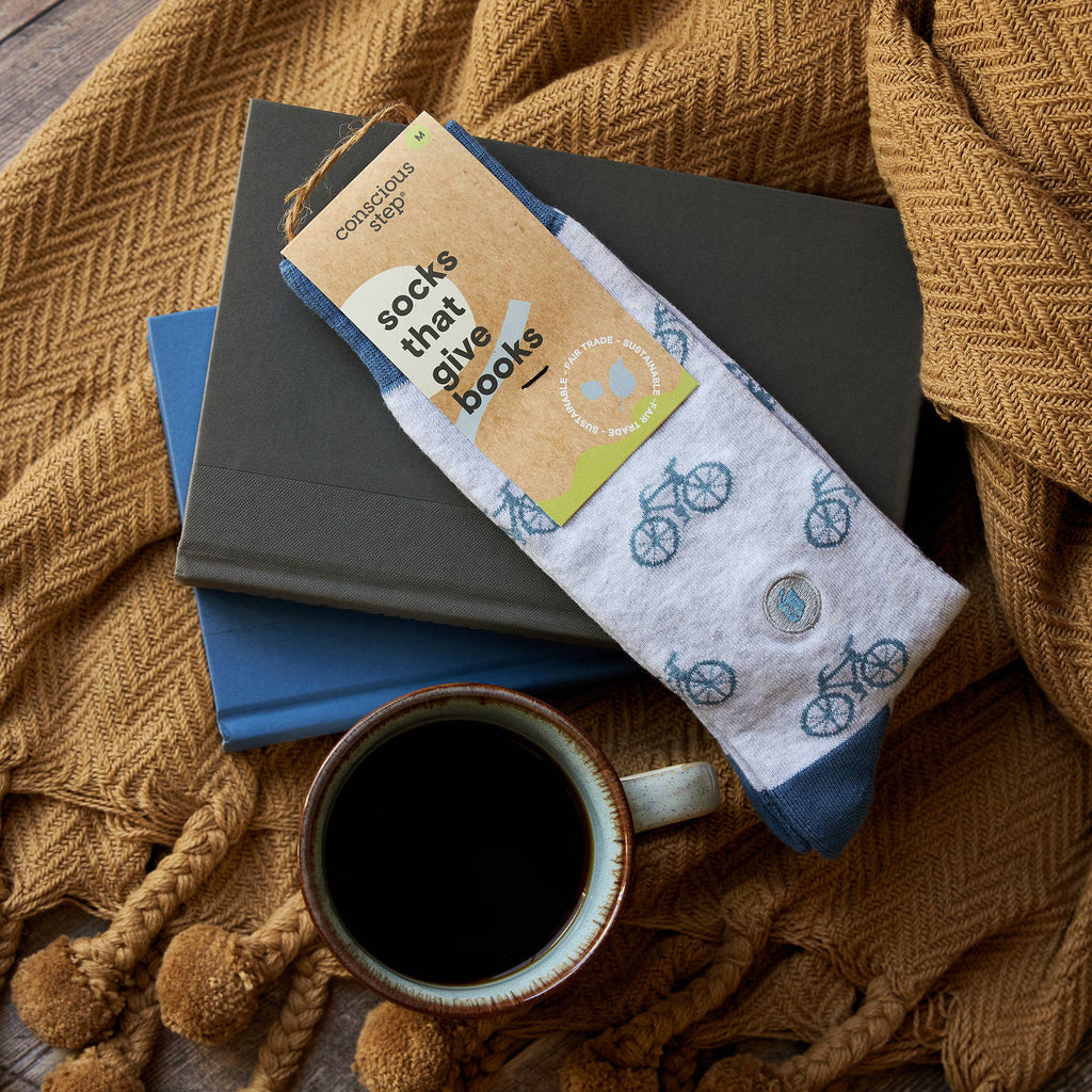 Socks that Give Books (Gray Bicycles)