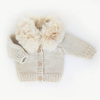 Fur Collar Natural Cardigan Sweater