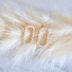 CZ Oval Stud Earrings 