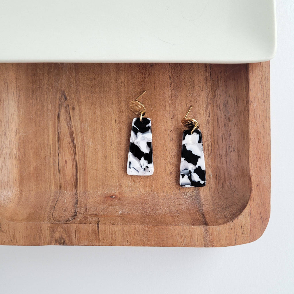 Mia Mini Earrings - Black & White // Jewelry, Earrings, Fall