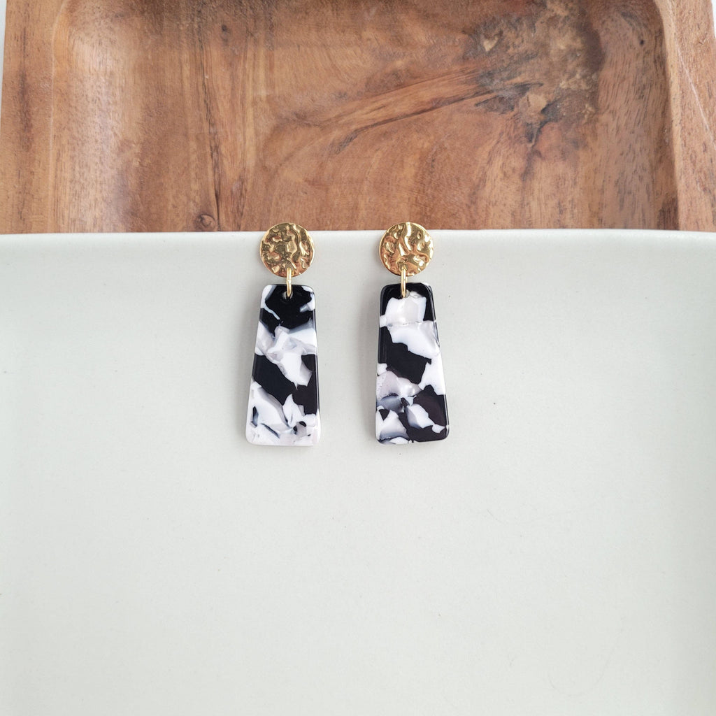 Mia Mini Earrings - Black & White // Jewelry, Earrings, Fall
