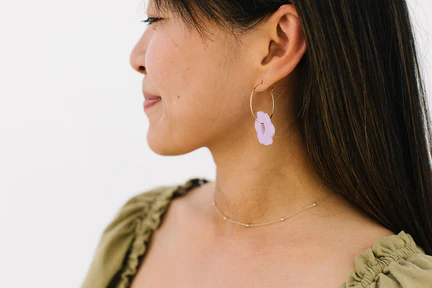 Floral Hoop Earrings