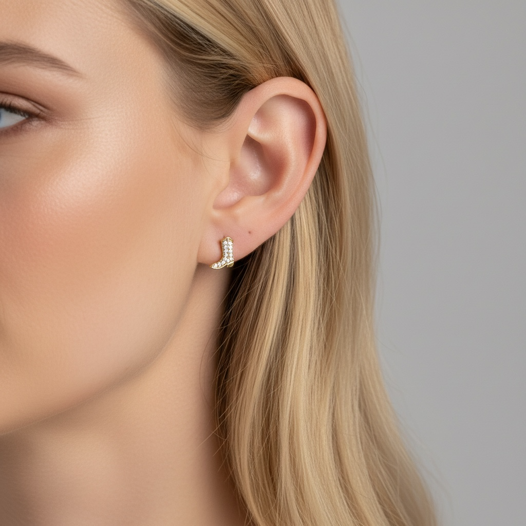 Mini Cowgirl Boot Earrings -18k Gold Filled