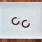 Cam Maroon Mini Hoops