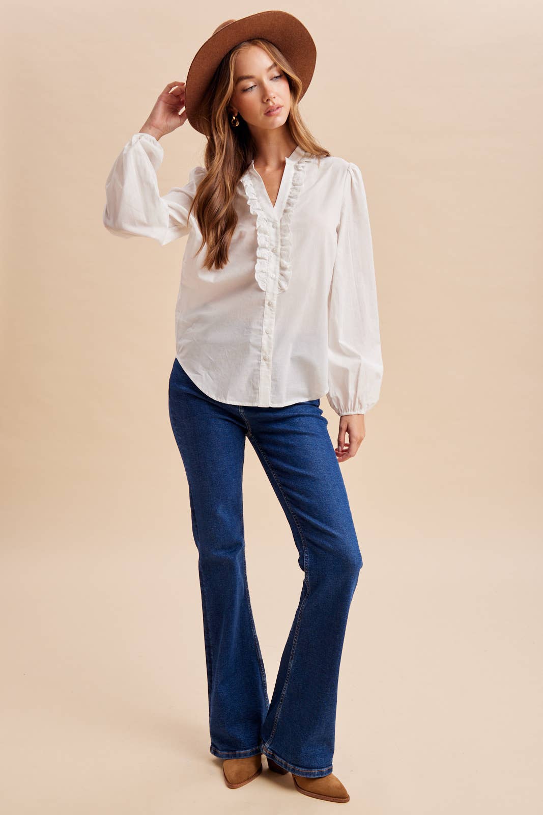 Ruffled Cotton Blouse