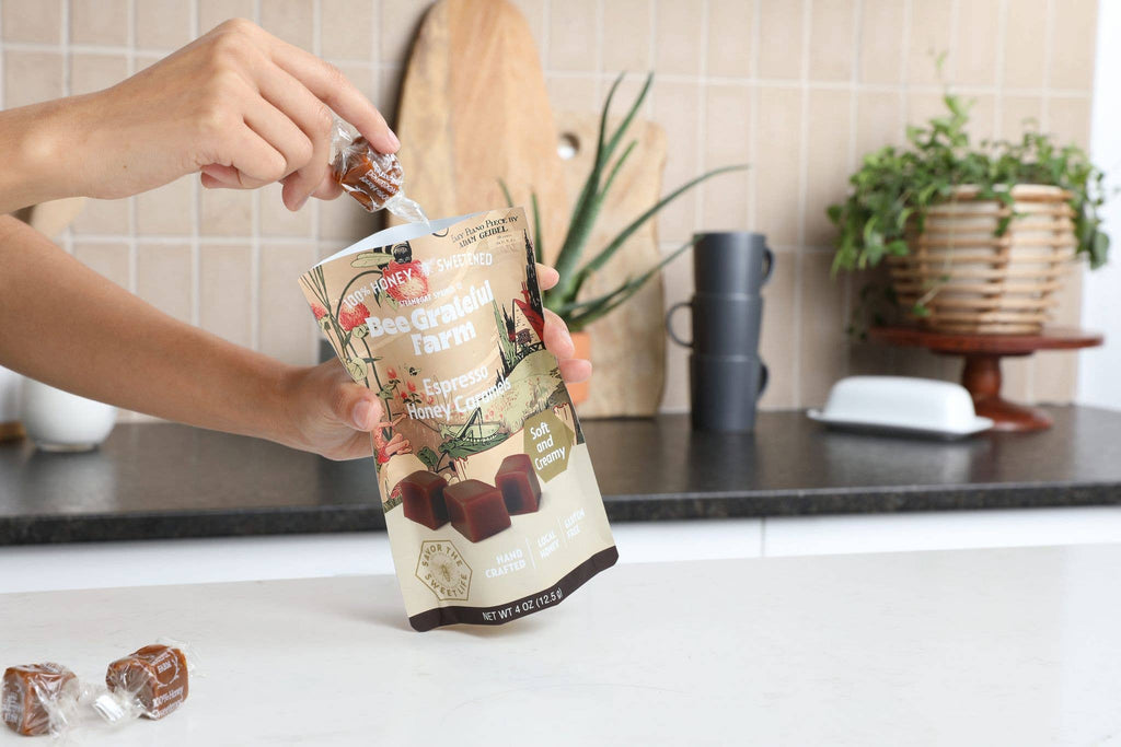 100% Honey Sweetened Espresso Honey Caramels (12 Units)
