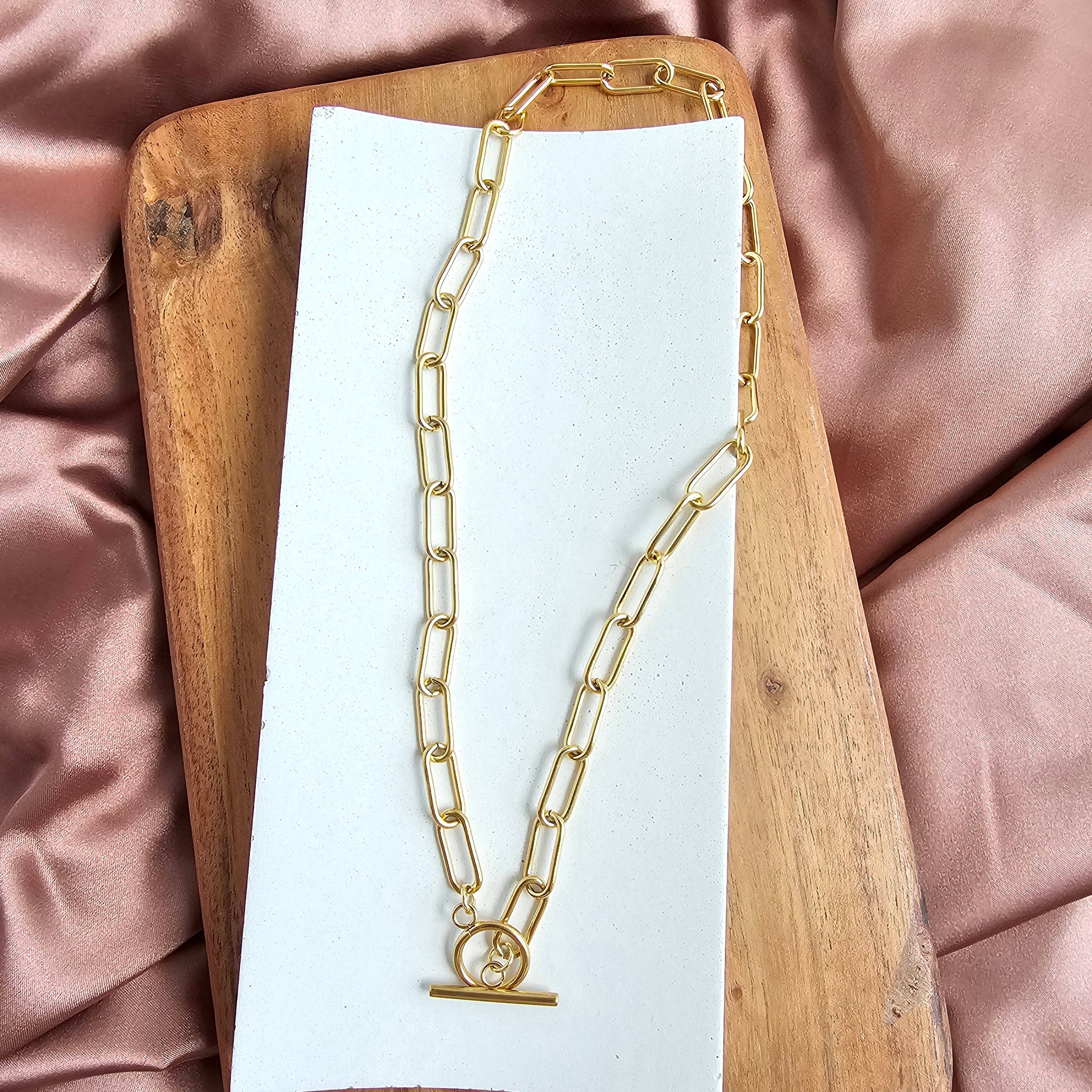 Luxe Gold Chunky Paper Clip Chain - 20"