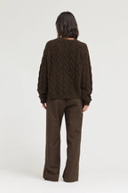 Wide Cable Knit Sweater