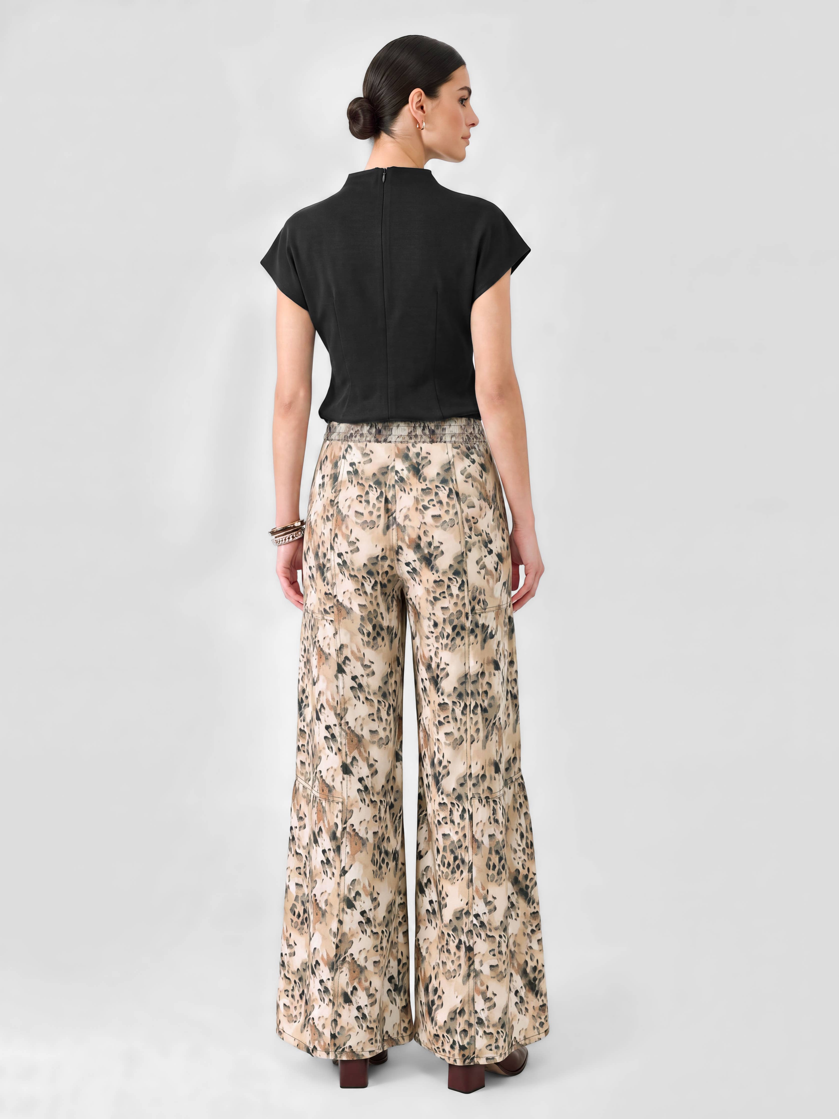 Leopard Tiered Wide Leg Palazzo Pants