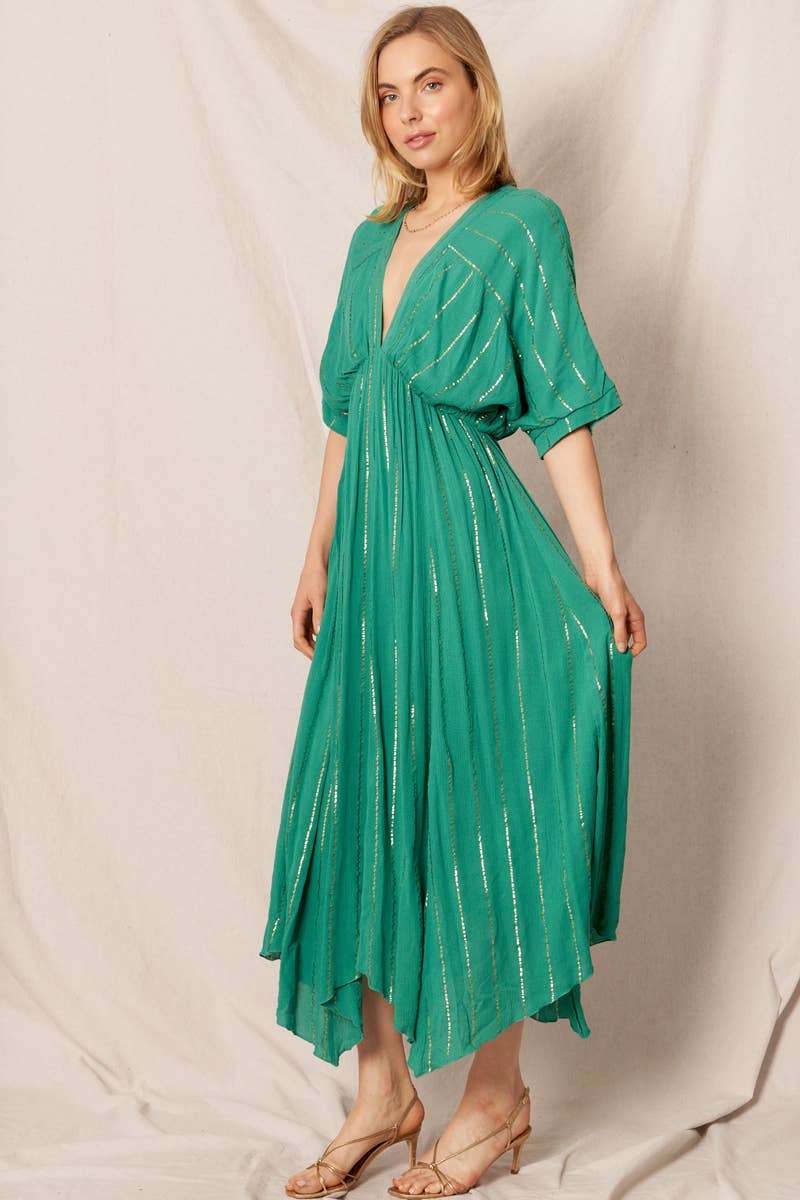 Striped Sequin Midi Dress