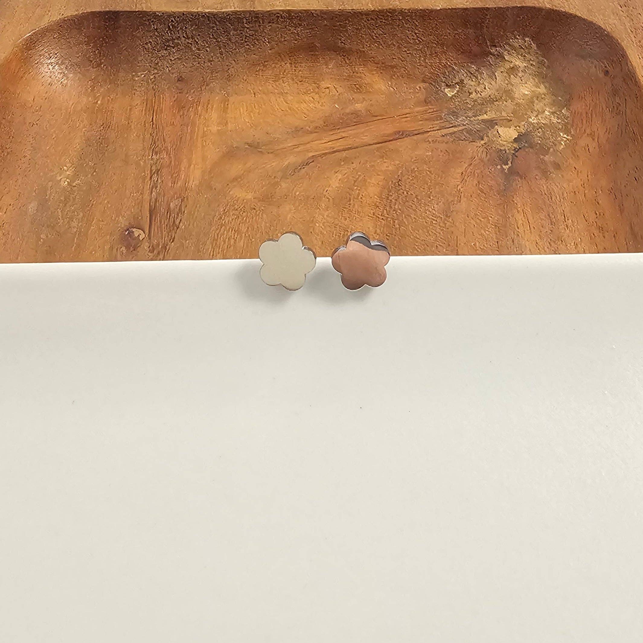 Silver Luxe Flower Stud Earrings