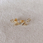 Tulip Stud Earrings With Cubic Zirconia Stones