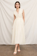 Lace Trimmed Midi Dress