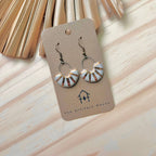 White and Gold Fan Earrings 