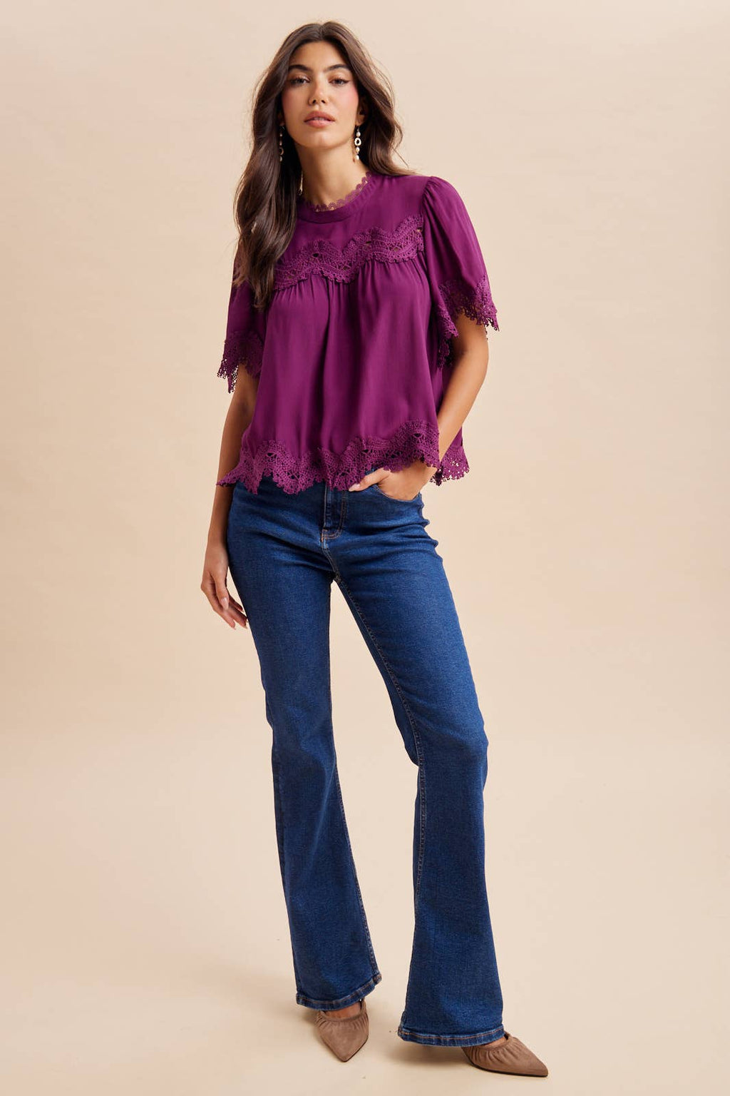 LACE TRIM TOP