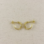 18k Gold Filled Curved Mixed CZ C- Hoop Earrings