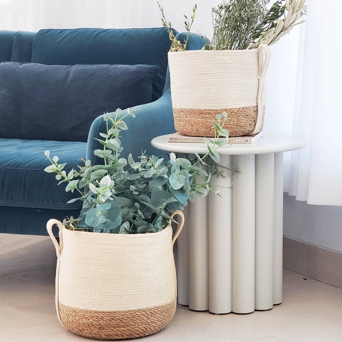 Handwoven Storage • Savar Basket with Side Handle-Set of 2
