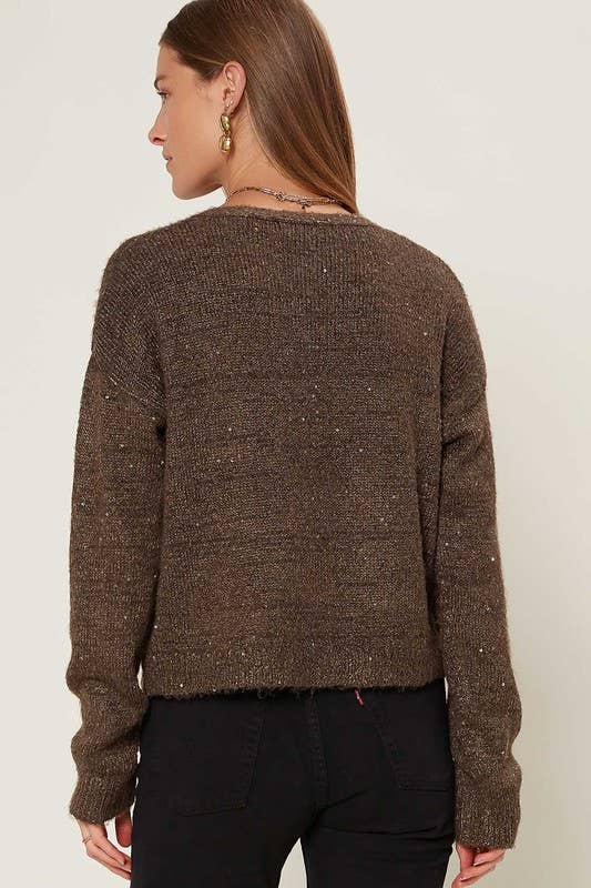 Cardigan With Mixed Sequin