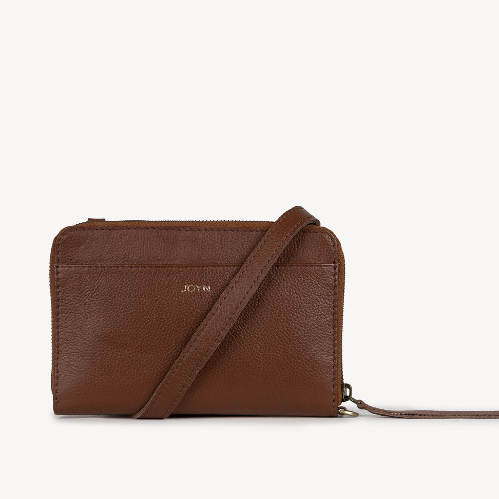 Pebbled Leather Crossbody Wallet - Vintage