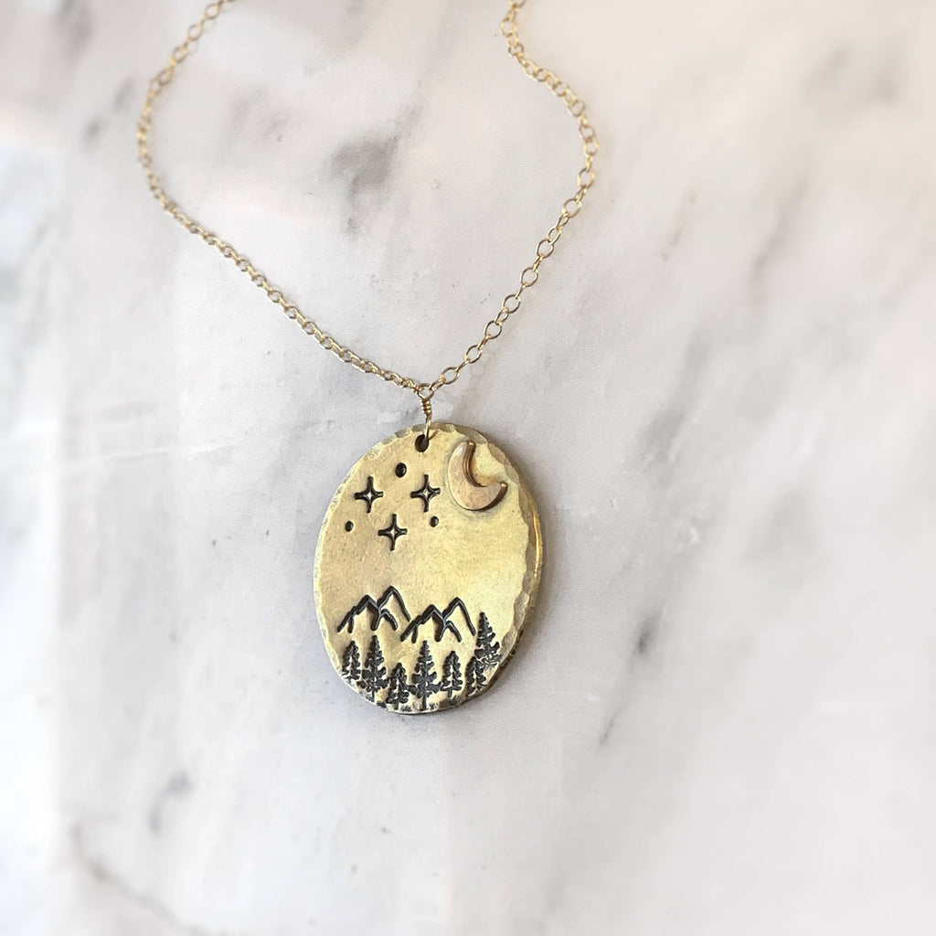 Moon and Mountains Necklace