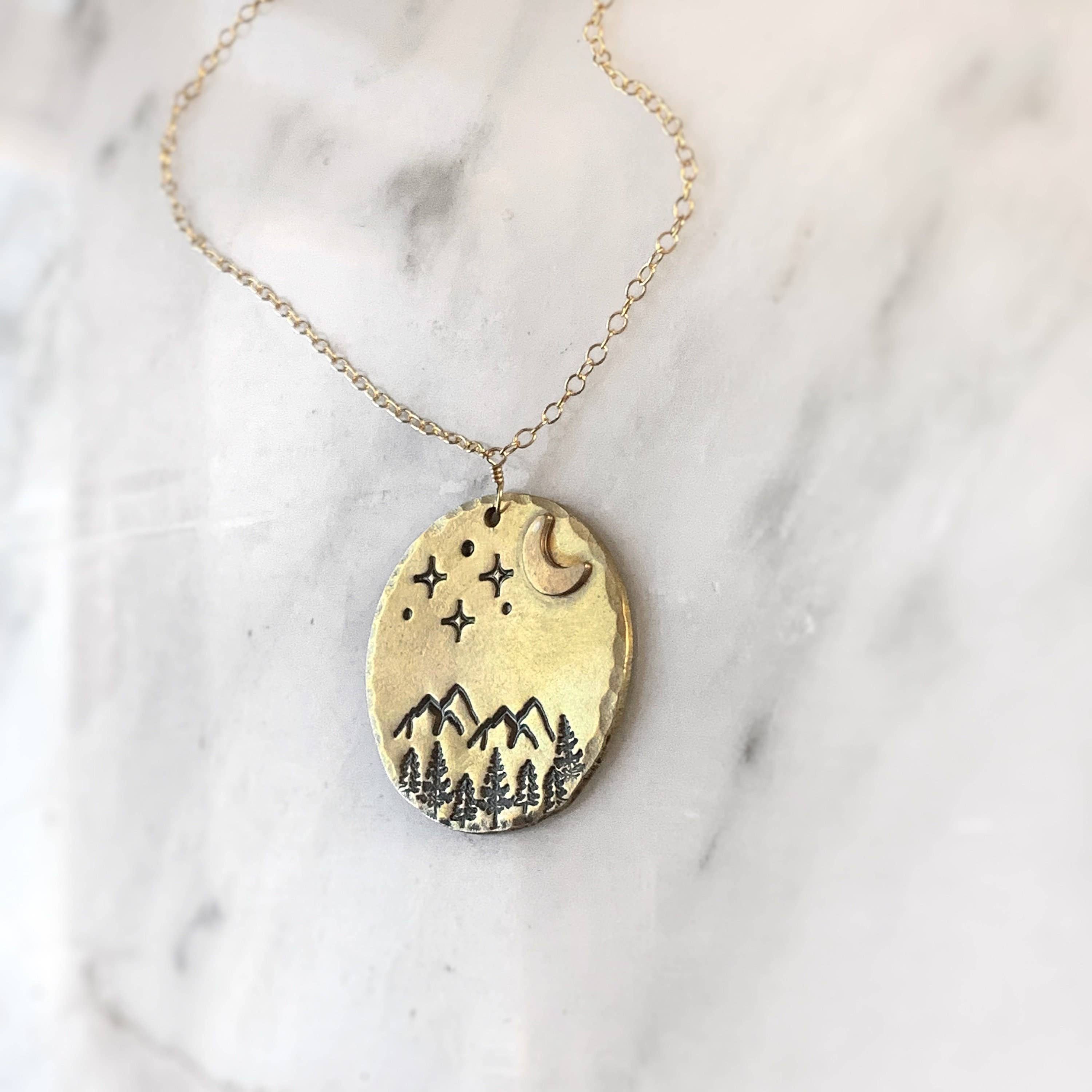 Moon and Mountains Necklace