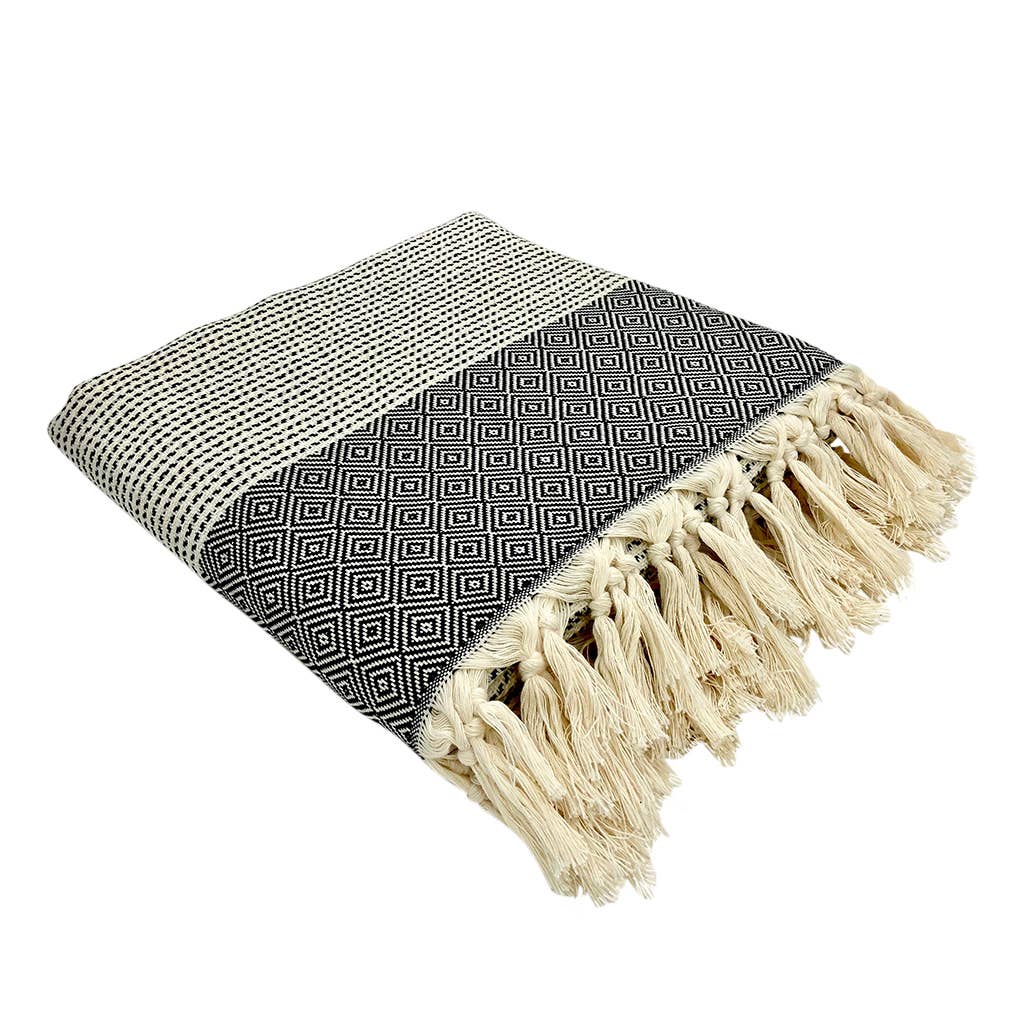 Diamond Stripe Turkish Throw Blanket