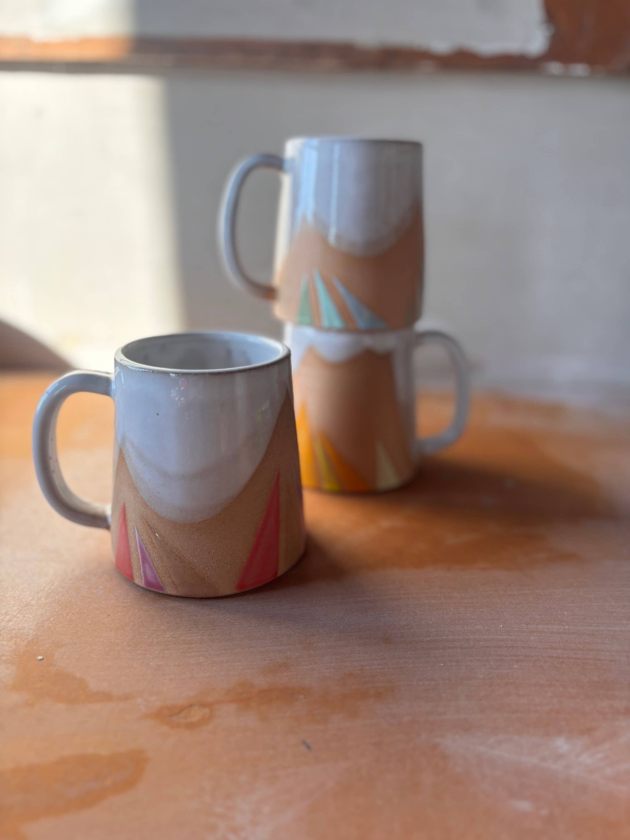 Triangles Geometric Mug Handmade Ceramic
