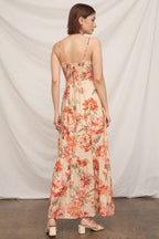 Sleeveless Floral Print Maxi Dress