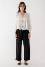 Romantic Lace Trim Blouse