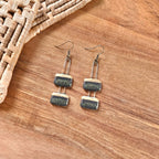 Deep Ocean Two Piece and Gold Clay Earrings