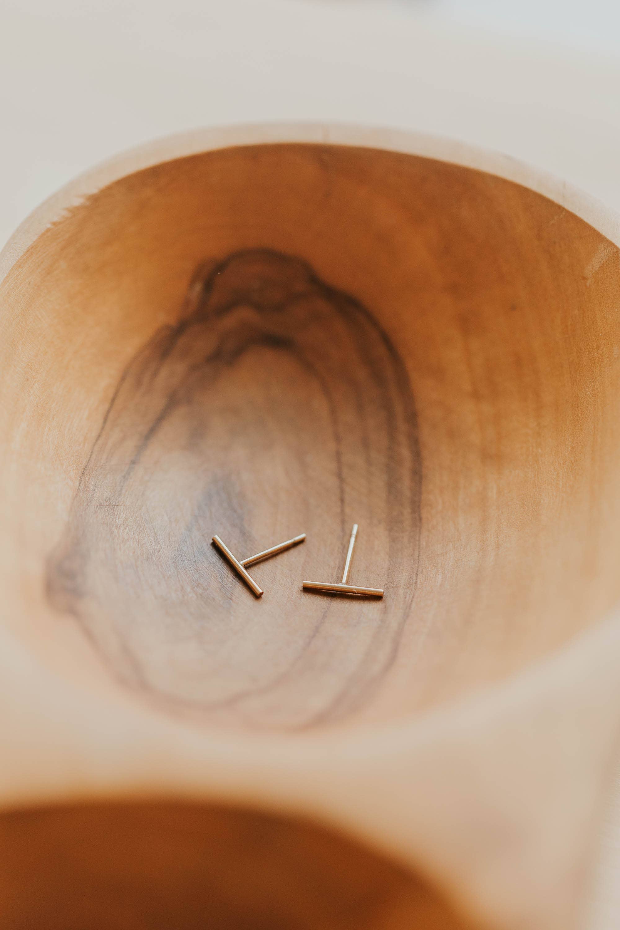Tiny Bar Stud Earrings