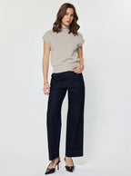 Turtleneck Short Sleeve Knit Sweater