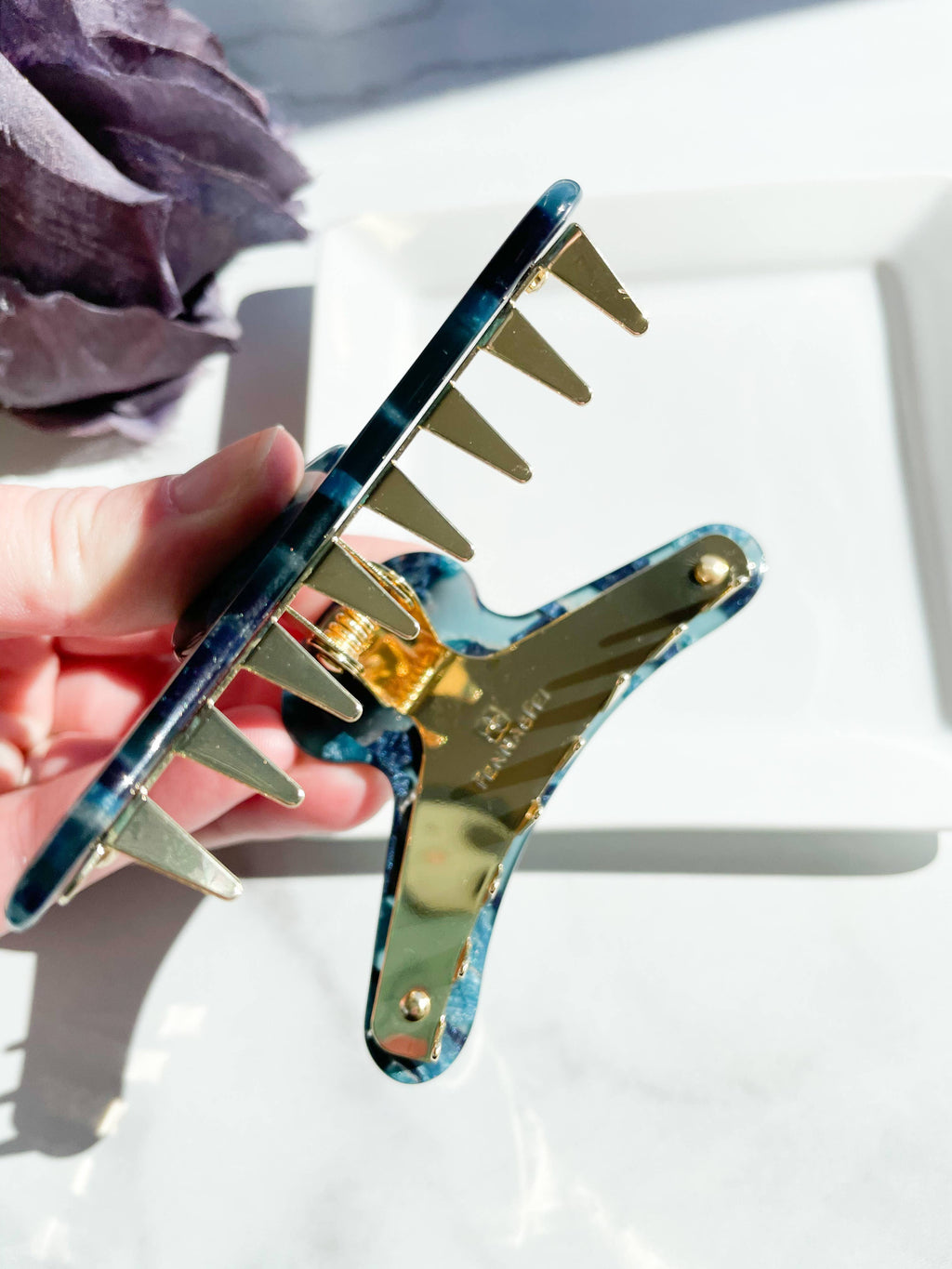 French Hair Claw in Cerulean