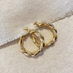 30mm Double Twisted Tube Hoop Earrings