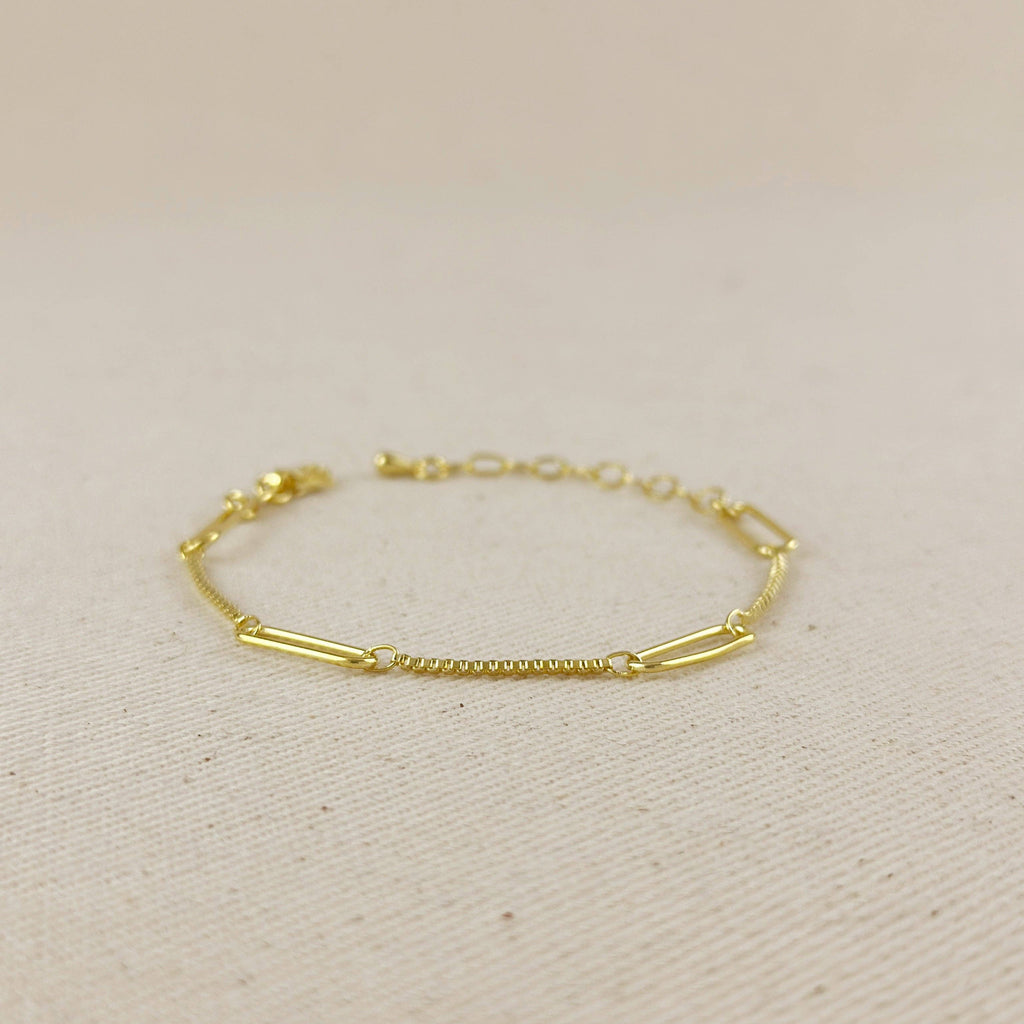 Paperclip & Box Chain Bracelet