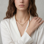 Paperclip Chain With Round Clicker Clasp Necklace