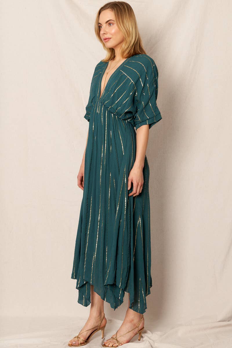 Striped Sequin Midi Dress